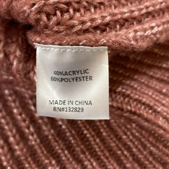 Tularosa Sweater Womens XS Pink Ribbed Knit Oversized Mock Neck Pullover Aritzia - Picture 9 of 10